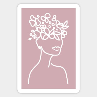 Flower Child Line Art Sticker